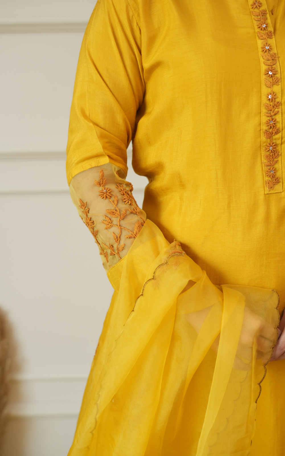 Sunshine Yellow Dola Silk 3-Piece Suit