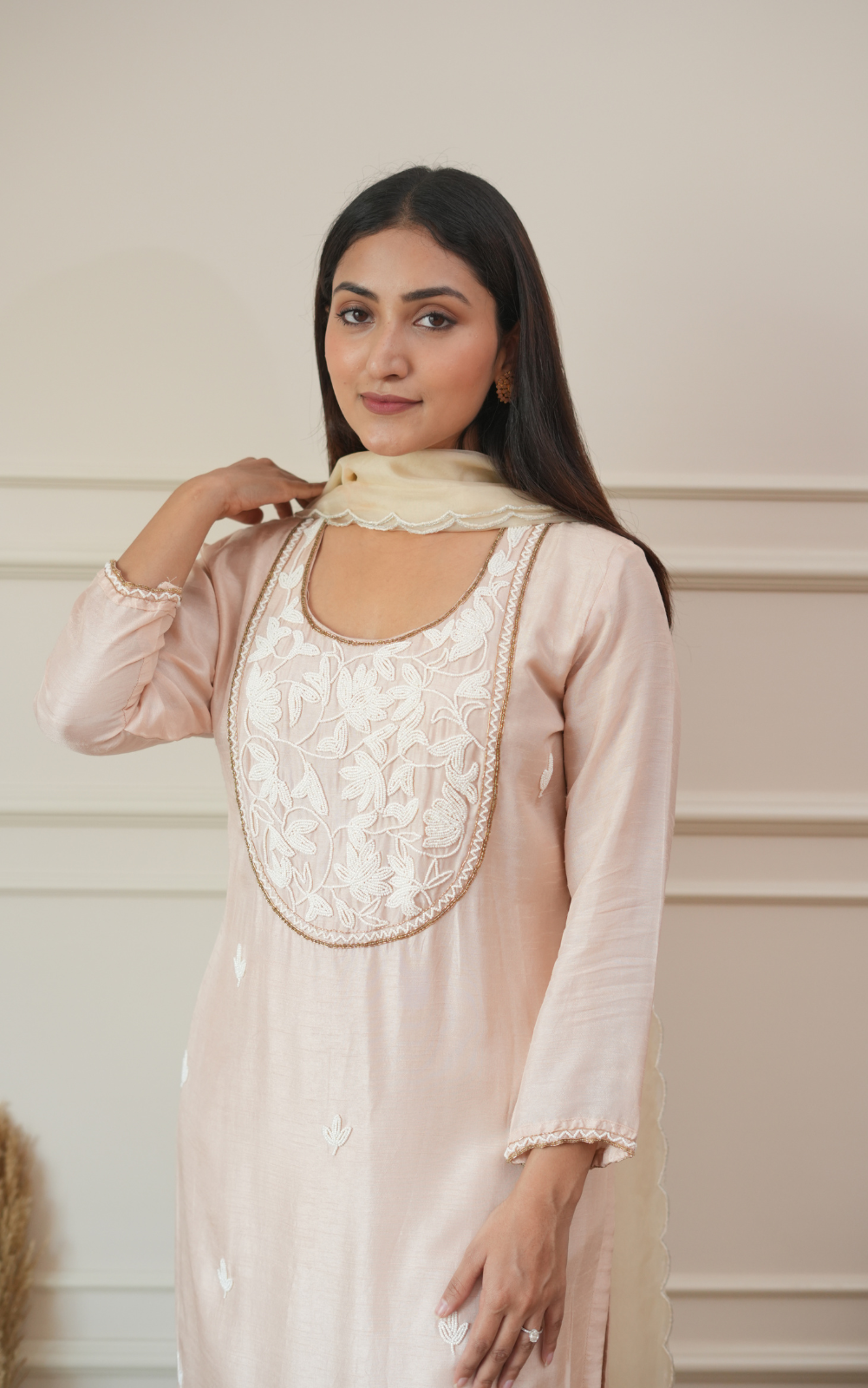 Blush Beige Dola Silk 3-Piece Suit