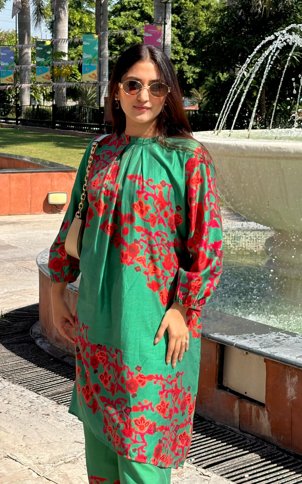 Green & Red Printed Co-ord Set